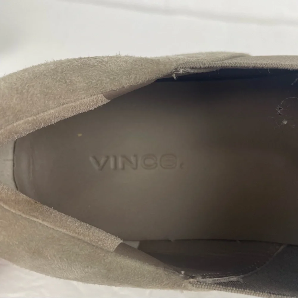 Vince Espadrille Platform Slip-on Sneakers Gray Suede Size 7.5‎ / 37.5